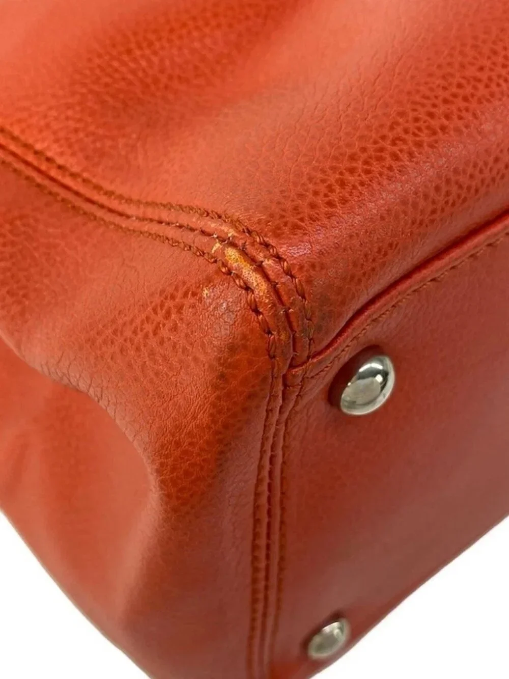 CHANEL Executive Tote Line A29293 Orange Grained Calf Leather Tote Bag